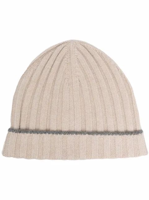 Brunello Cucinelli ribbed cashmere beanie Neutrals M2240900CZ695