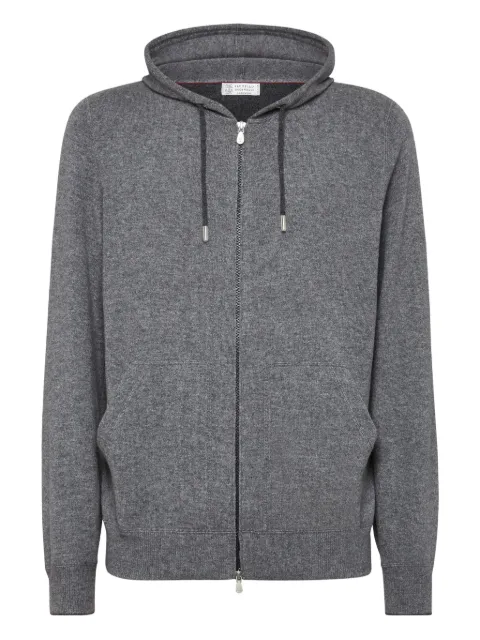 Brunello Cucinelli zip-up cashmere hoodie Grey M2223246CG217