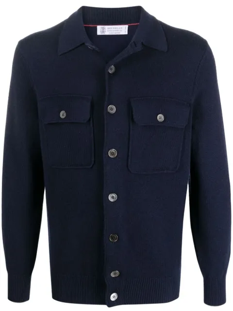 Brunello Cucinelli two-pocket cashmere cardigan Blue M22703806CW425