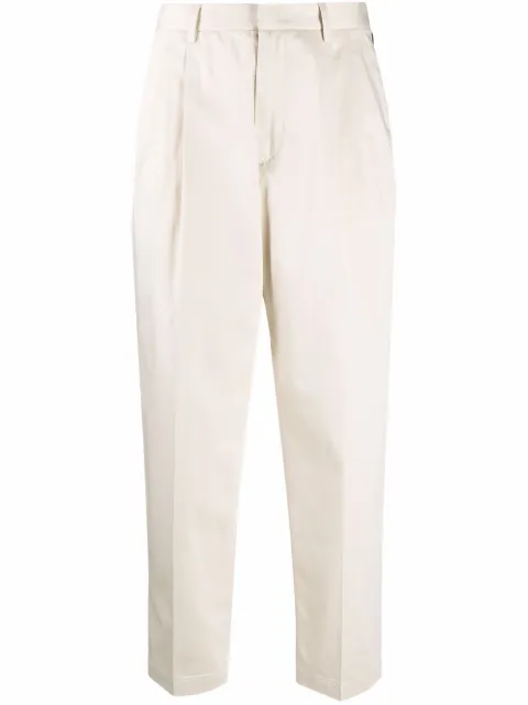 Woolrich straight-leg cropped trousers Neutrals WWTR0081FRUT2244