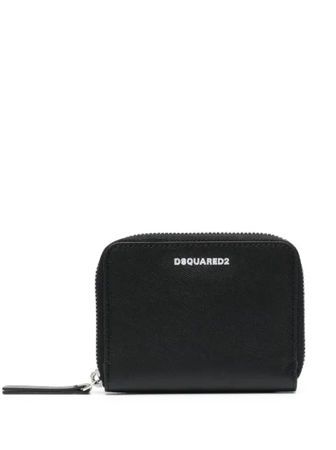 DSQUARED2 logo-stamp zip-around wallet Black WAM000901501209