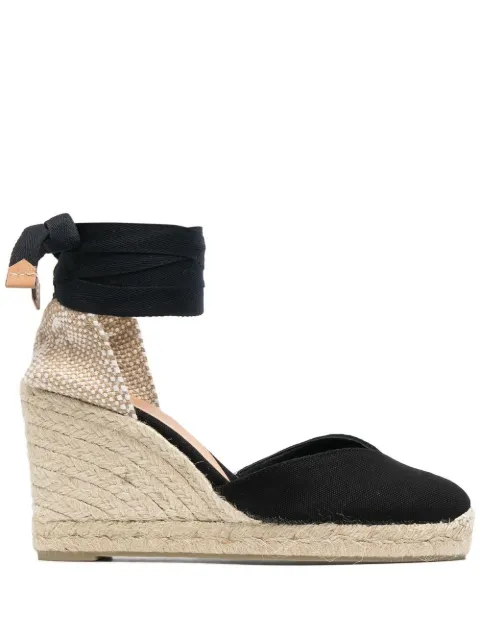 Castañer ankle-tied espadrille wedges Black 020993100