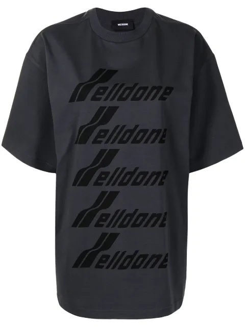 We11done logo-print cotton T-shirt Grey WDTP620074UCHCOTTON