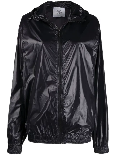 Opening Ceremony warped logo hooded jacket Black YWEB003S21FAB0011104