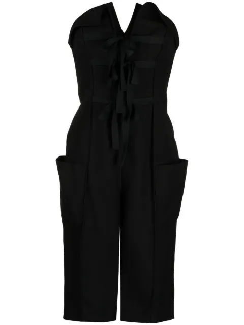 Philosophy Di Lorenzo Serafini lace-up detail strapless playsuit Black A04192128