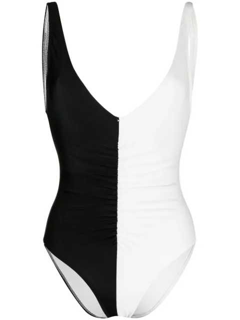 Solid & Striped colour-block swimsuit White SP21101BOMSLBOM