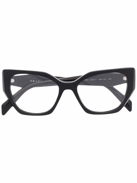 Prada Eyewear cat eye-frame logo-embossed glasses Black PR18WV1AB1O1