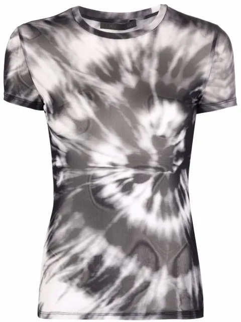 Philipp Plein tie dye-print semi-sheer T-shirt Grey AAACWRK0293PTE003N