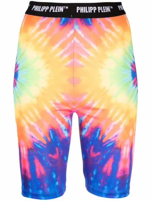 Philipp Plein tie dye-print cycling shorts Blue AAACWRT1004PTE003N