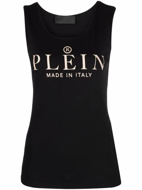 Philipp Plein logo-print tank top Black AAACWTK2231PJY002N