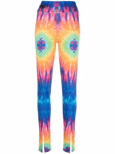 Philipp Plein tie-dye high-rise leggings Blue AAACWRT1009PTE003N