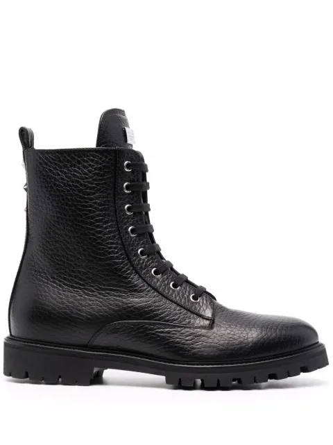 Philipp Plein star-studded leather boots Black AAASMSE0175PLE010N