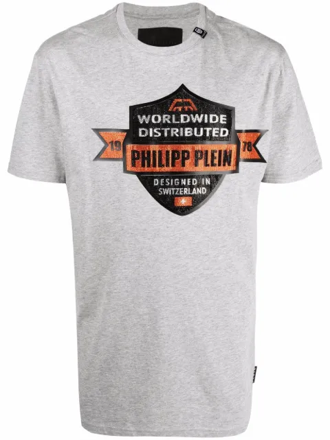 Philipp Plein slogan-print cotton T-shirt Grey FAACMTK5282PJY002N