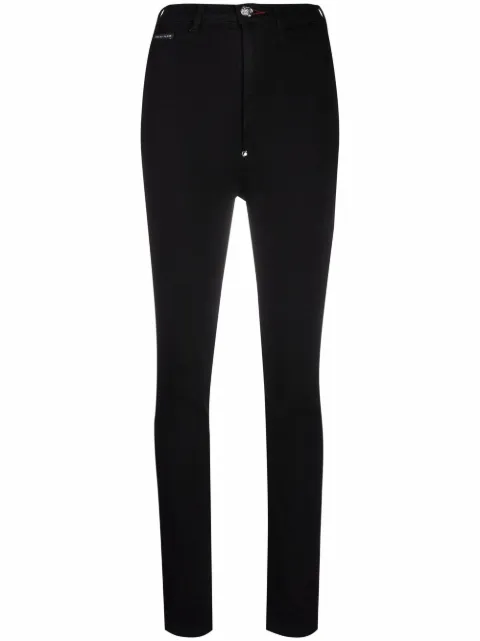 Philipp Plein Super high-waisted denim jeggings Black FAACWDT1687PDE004N