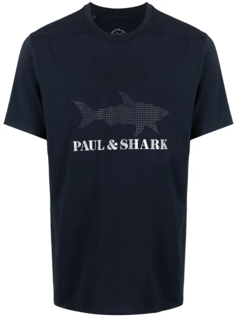 Paul & Shark logo-print T-shirt Blue 21411019