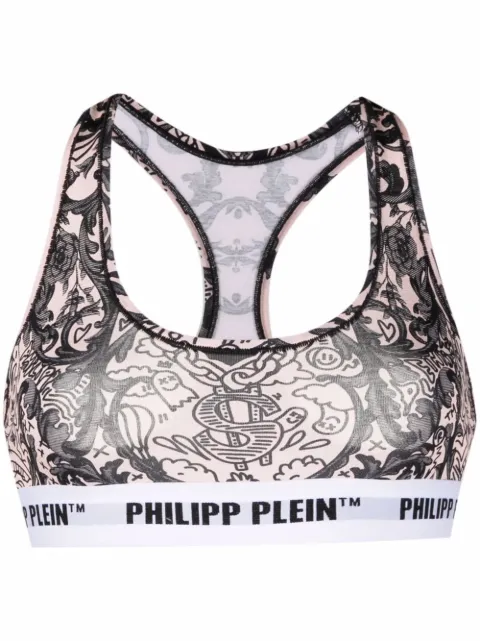 Philipp Plein New Baroque print bra Pink FAACWUZ0028PTE003N