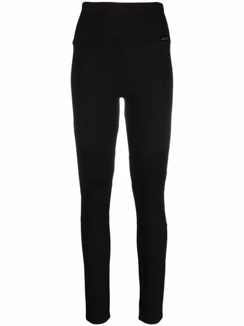 Philipp Plein ribbed-panel biker leggings Black FAACWJT1410PJO002N
