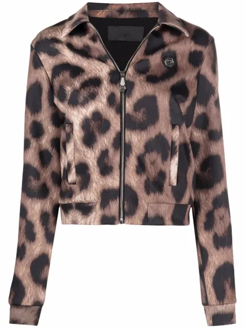 Philipp Plein leopard-print jacket Neutrals FAACWRB0895PTE003N