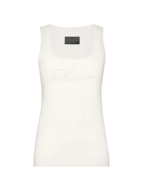 Philipp Plein logo-embroidered tank top Neutrals FAACWTK2236PJY002N