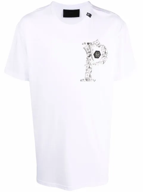Philipp Plein graphic-print logo T-shirt White FAACMTK5237PJY002N