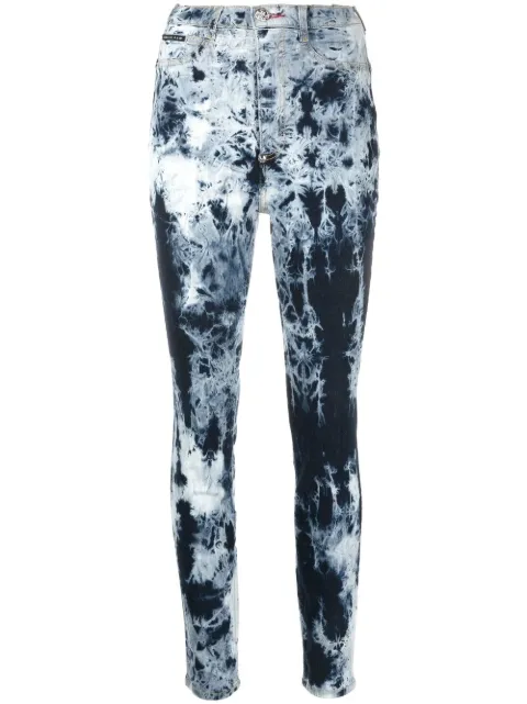 Philipp Plein bleached high-waisted skinny jeans Blue FAACWDT1631PDE004N
