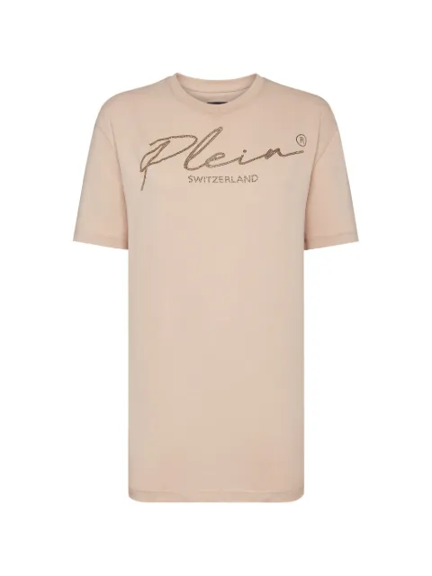 Philipp Plein signature crystal-embellished T-shirt Neutrals FAACWTK2219PJY002N