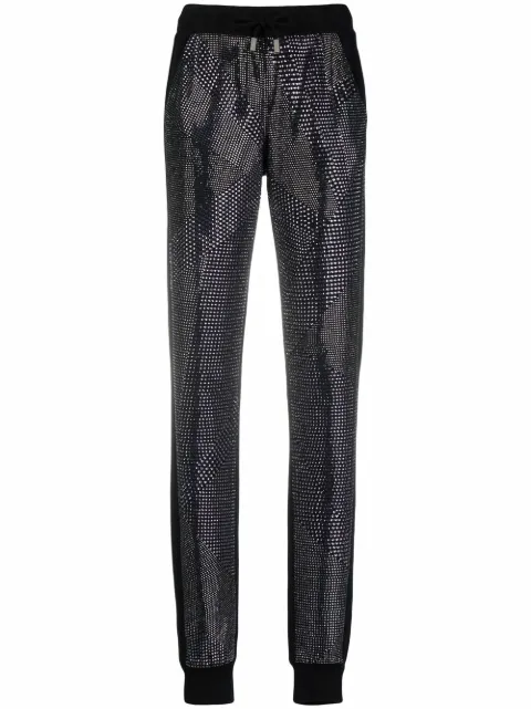 Philipp Plein crystal slim-cut track pants Black FAACWJT1390PJO002N