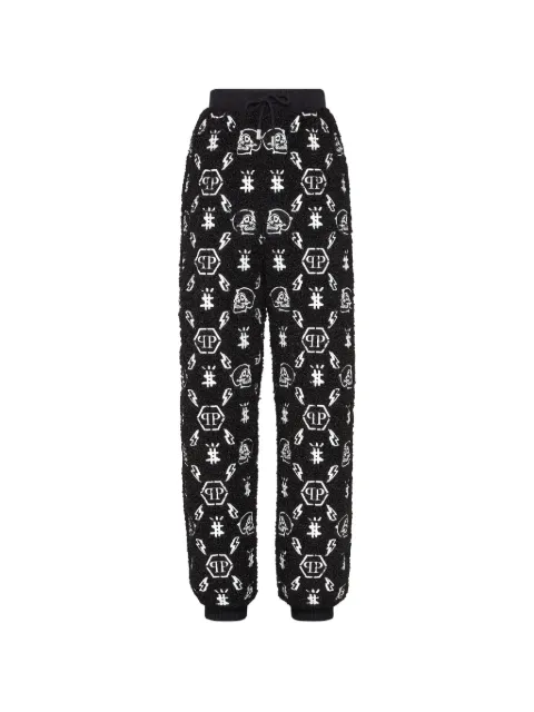 Philipp Plein embroidery monogram track pants Black FAACWJT1394PTE003N