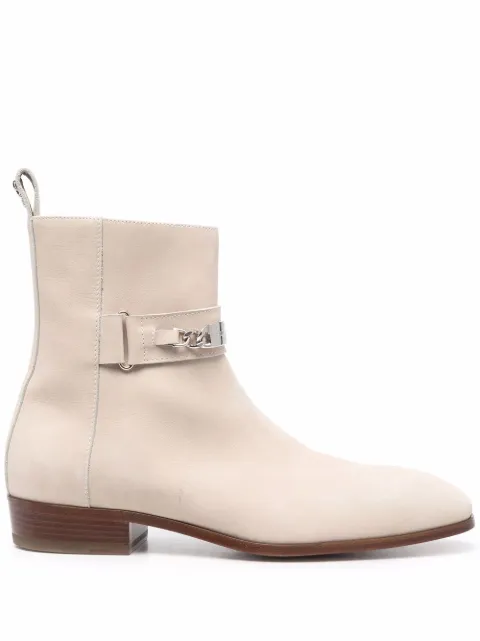 Philipp Plein logo plaque ankle boots Neutrals FAASMSE0170PLE010N