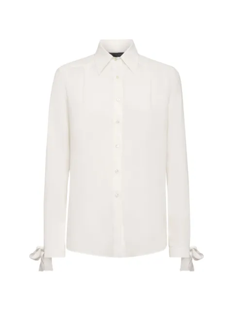 Philipp Plein bow-detail shirt White FAACWRP0275PTE003N