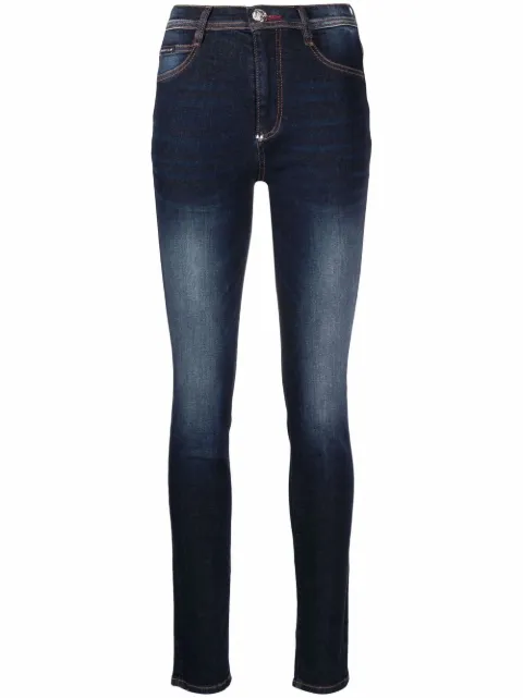 Philipp Plein Iconic high-waisted jeggins Blue FAACWDT1686PDE004N