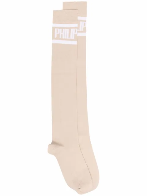 Philipp Plein logo-print socks Neutrals FAACWUY0086PTE003N