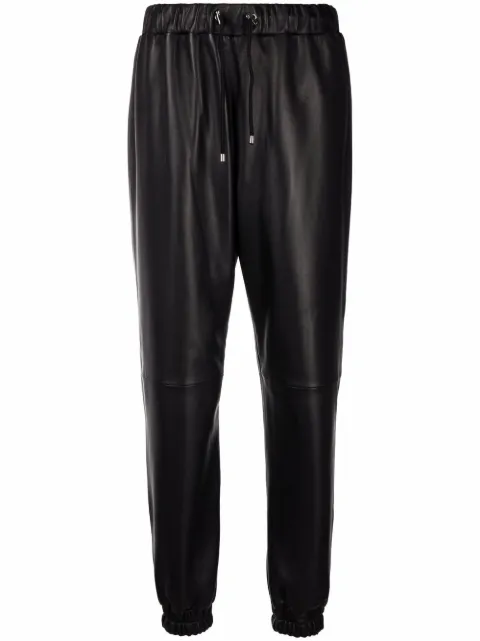 Philipp Plein leather track pants Black FAACWLT0108PLE010N