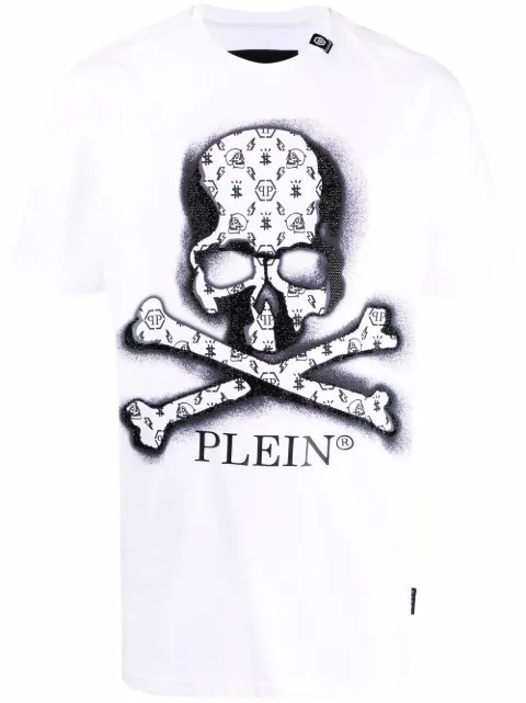 Philipp Plein skull-print logo T-shirt White FAACMTK5273PJY002N