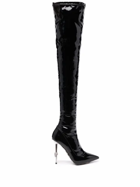 Philipp Plein Naplak thigh-high boots Black AAASWSE0579PLE010N