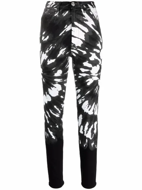 Philipp Plein tie-dye slim-fit trousers Black AAACWDT1729PDE004N
