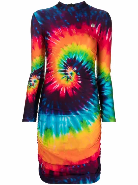 Philipp Plein tie dye-print mini dress Purple AAACWRG1995PTE003N