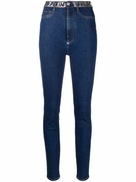 Philipp Plein logo-embellished skinny-leg jeans Blue AAACWDT1728PDE004N