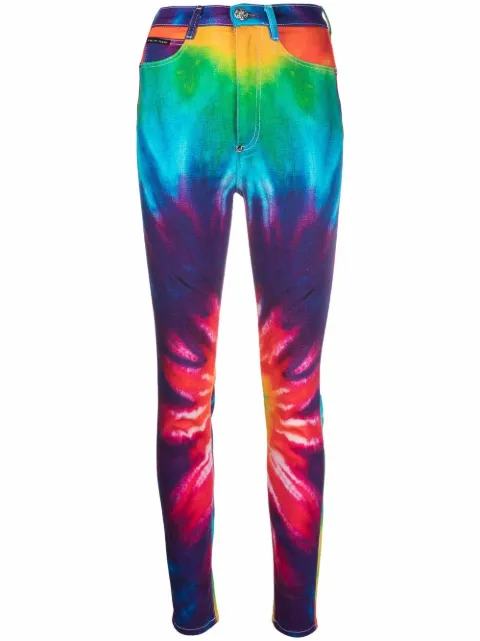 Philipp Plein tie dye print skinny jeans Blue AAACWDT1733PDE004N