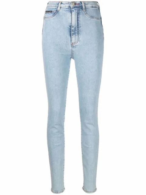 Philipp Plein Iconic high-waist skinny jeans Blue AAACWDT1743PDE004N