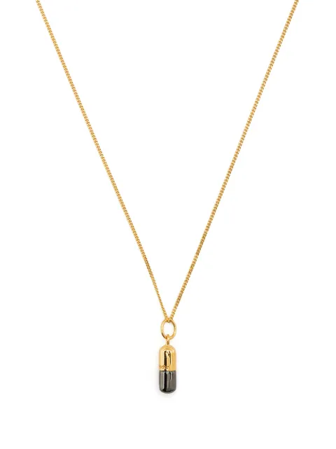 True Rocks pill charm necklace Gold GUNMETALGOLDPILLNECKLACEMEN