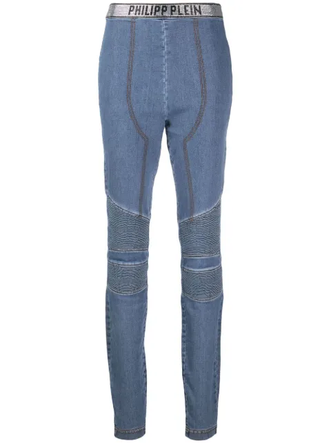 Philipp Plein logo-embellished jeggings Blue AAACWDT1726PDE004N