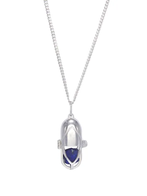 Capsule Eleven capsule crystal pendant necklace Silver CAPSULECRYSALPENDANTSILVERBLUELAPISMEN
