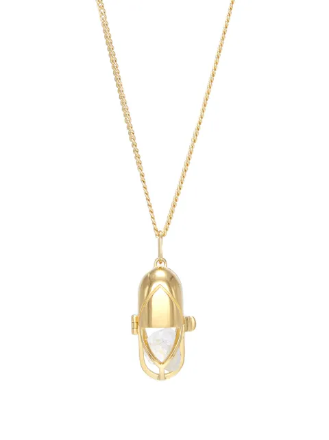 Capsule Eleven crystal and clear quartz capsule pendant necklace Gold CAPSULECRYSTALPENDANTGOLDCLEARQUARTZWOMEN