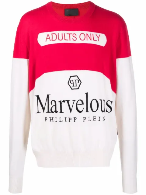Philipp Plein logo-print cashmere jumper Neutrals AAACMKO1054PKN002N