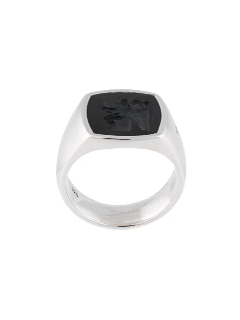 Tom Wood Cushion Eros onyx ring Silver R75WKEBOM01S925ON94171