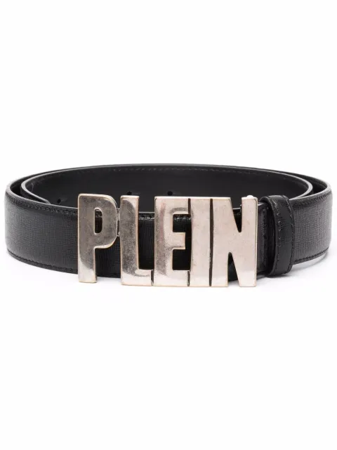 Philipp Plein logo-plaque leather belt Black AAAAMVA0678PLE010N
