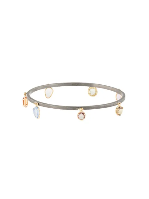 DALILA BARKACHE 18kt black gold rose cut sapphire drop bangle Grey AHWB7SAMRCOSYG