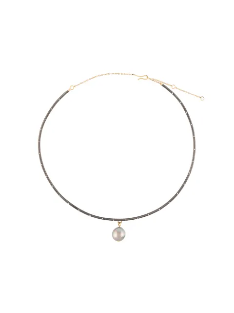 DALILA BARKACHE 18kt black gold pearl choker Grey AYUN1TAHPDOSYG
