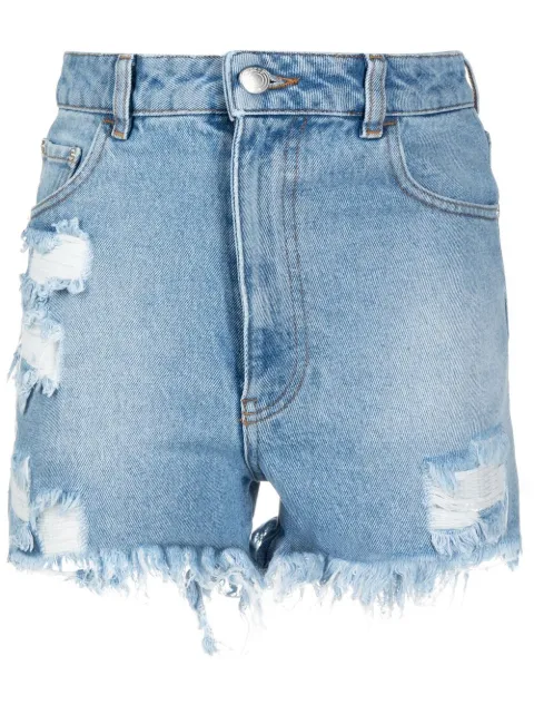 GCDS ripped denim shorts Blue SS21W030094